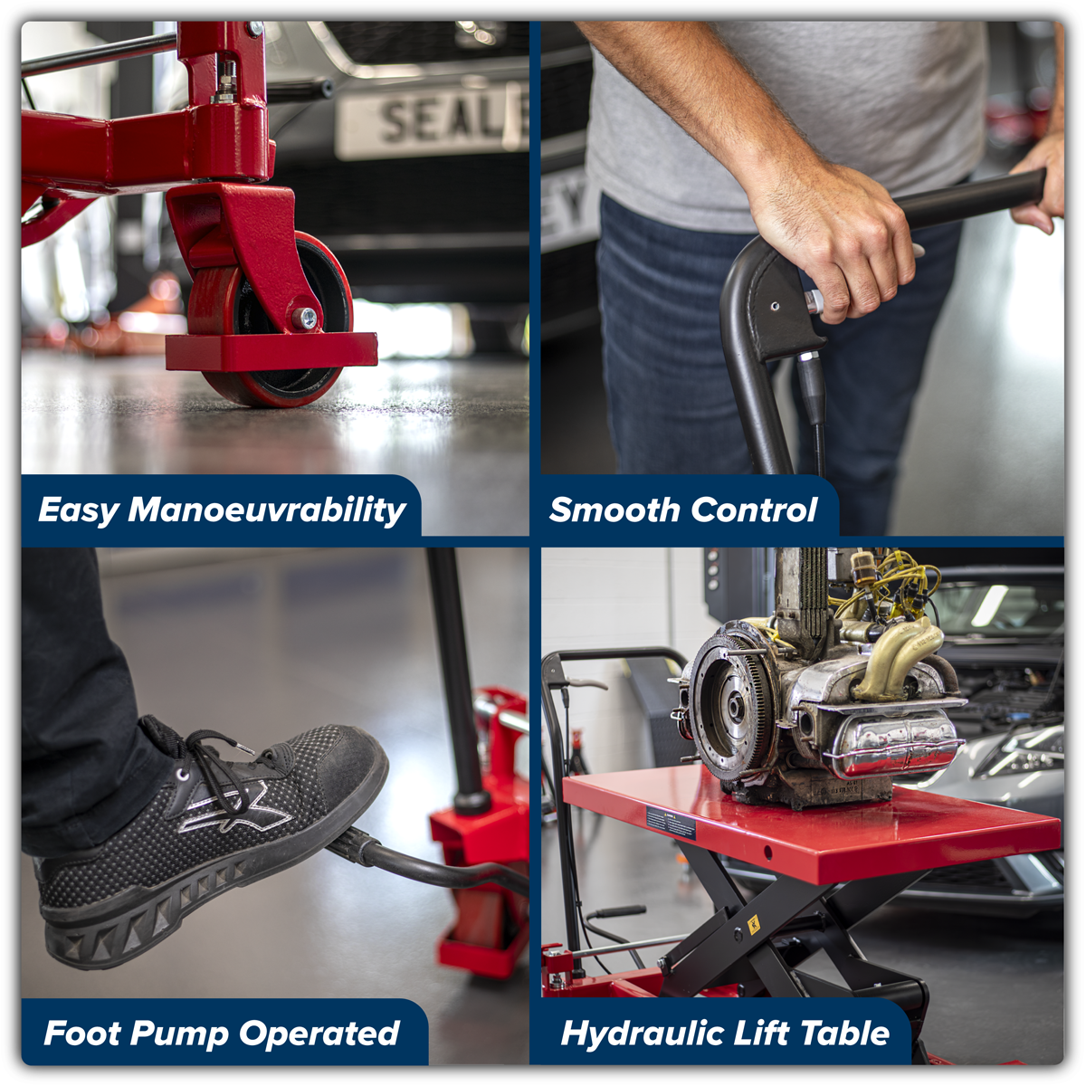 Sealey HPT1000 Hydraulic Scissor Lift Platform Table 1000kg Capacity