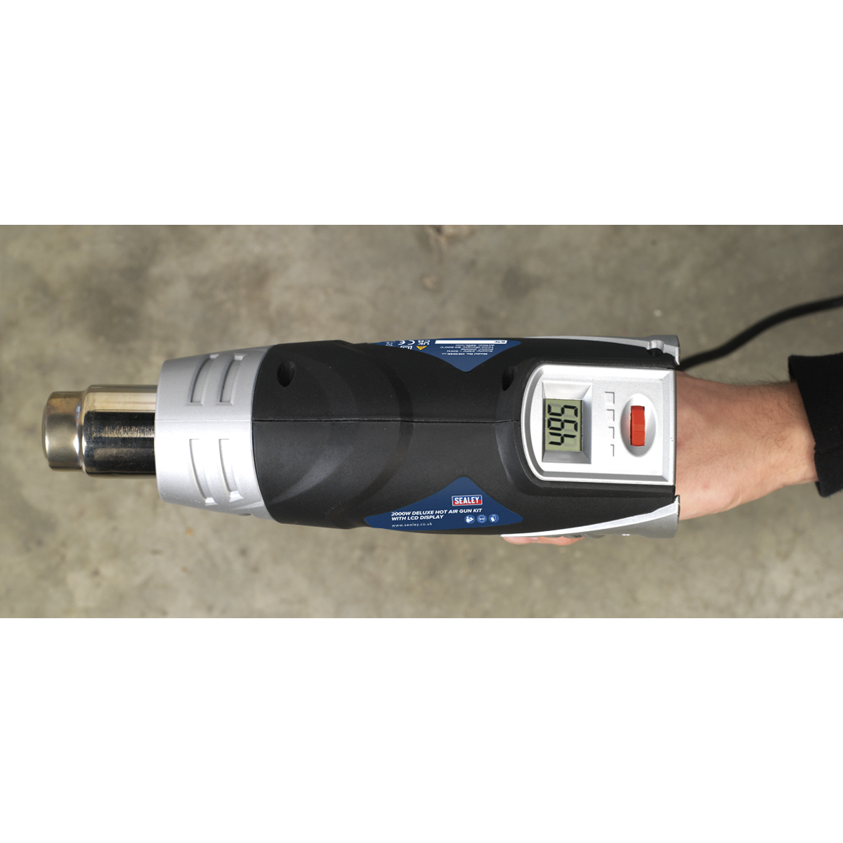 Sealey HS104K 2000W Deluxe Heat Gun Kit with LCD Display 80-600°C