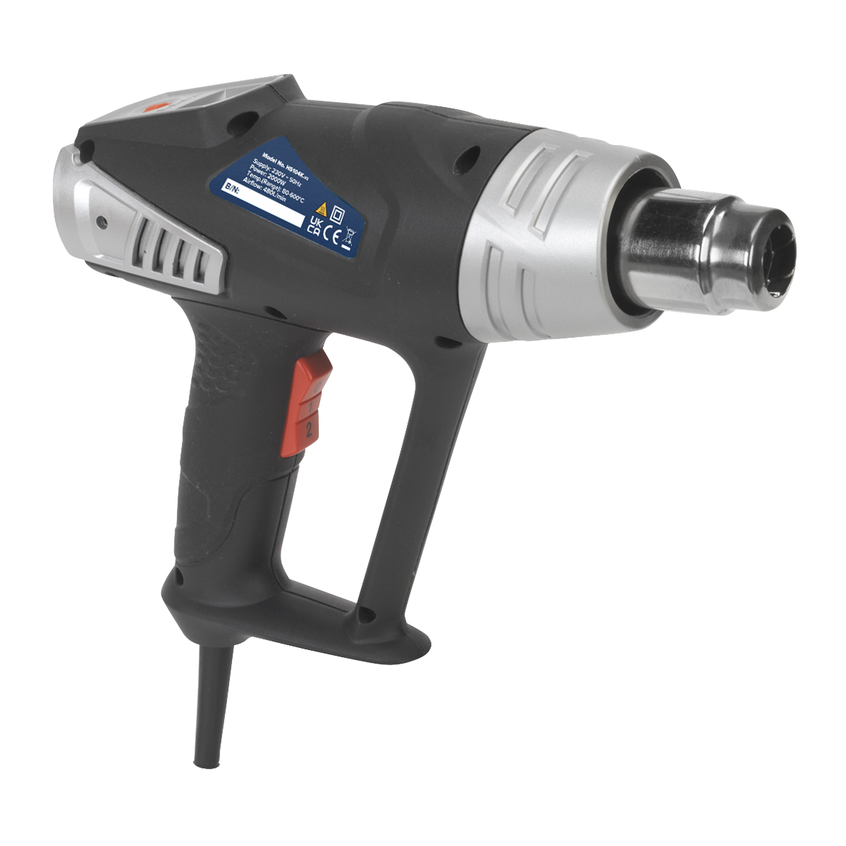 Sealey HS104K 2000W Deluxe Heat Gun Kit with LCD Display 80-600°C