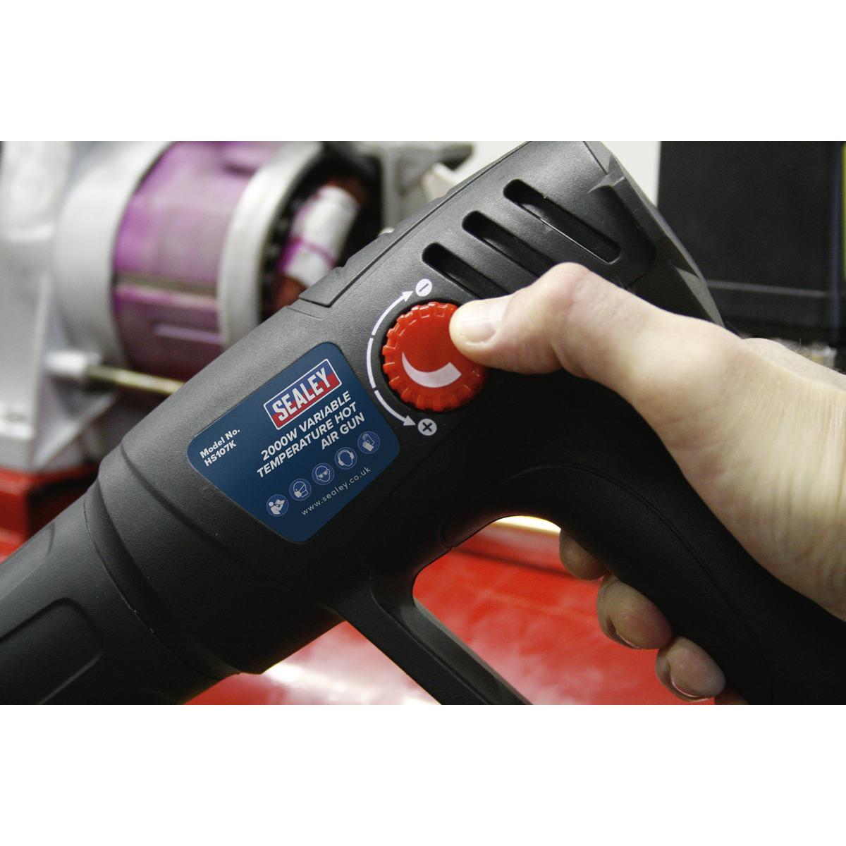 Sealey HS107K 2000W Variable Temperature Heat Gun Kit 50-450°C/90-600°C