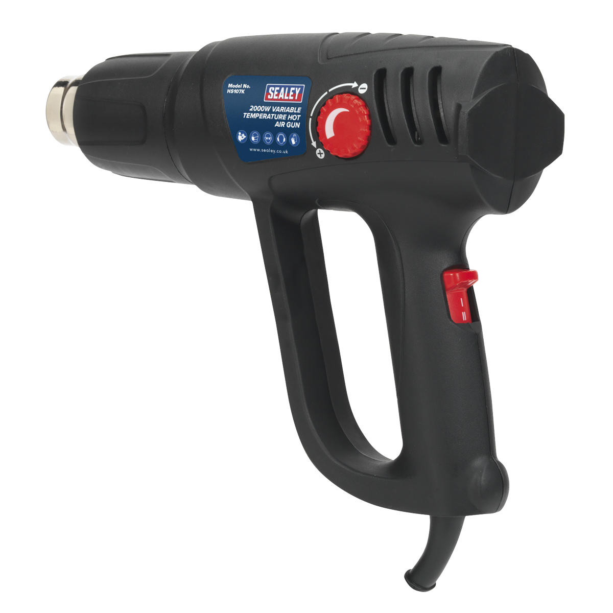 Sealey HS107K 2000W Variable Temperature Heat Gun Kit 50-450°C/90-600°C
