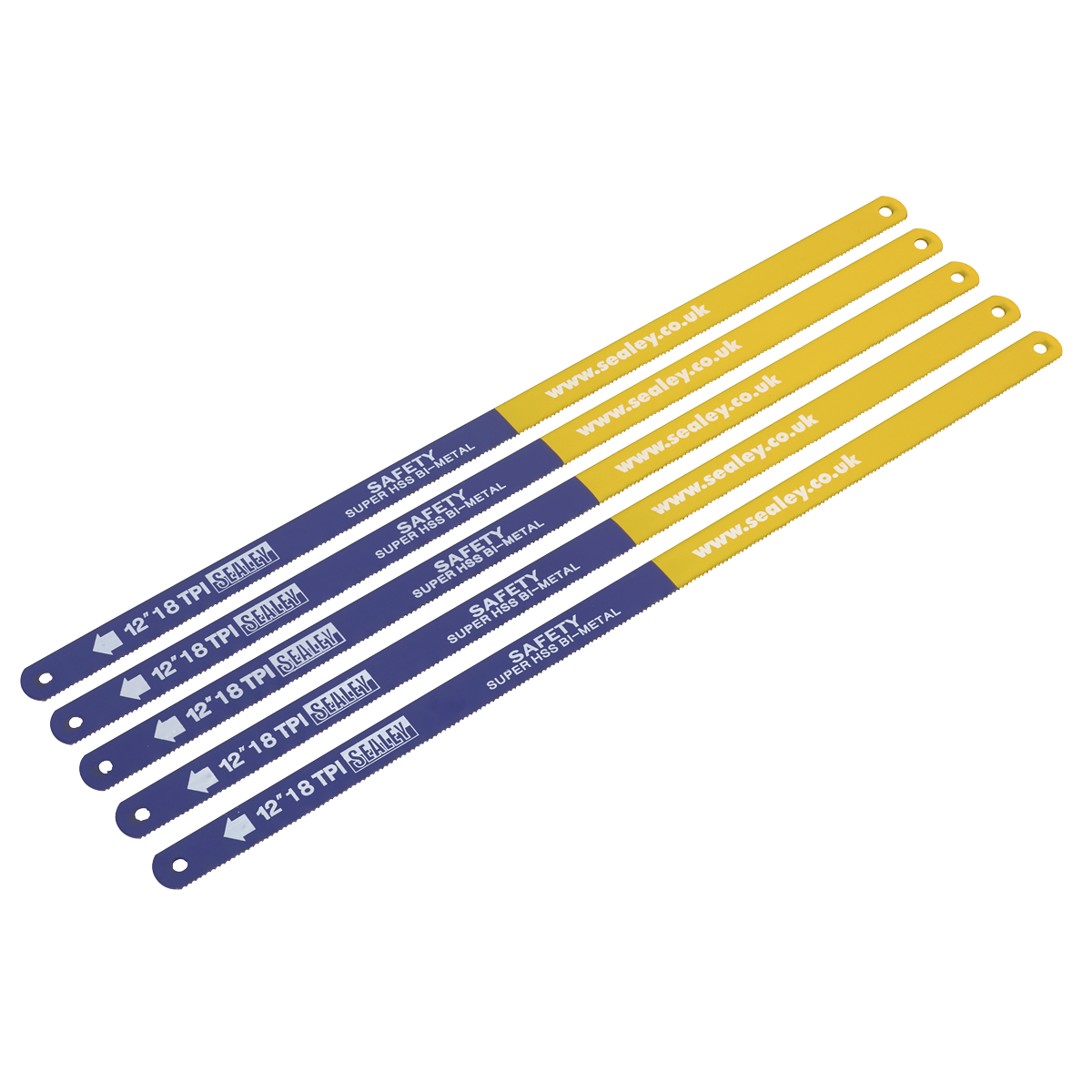 Sealey HSB0518 HSS Bi-Metal Hacksaw Blade 18tpi 300mm - Pack of 5