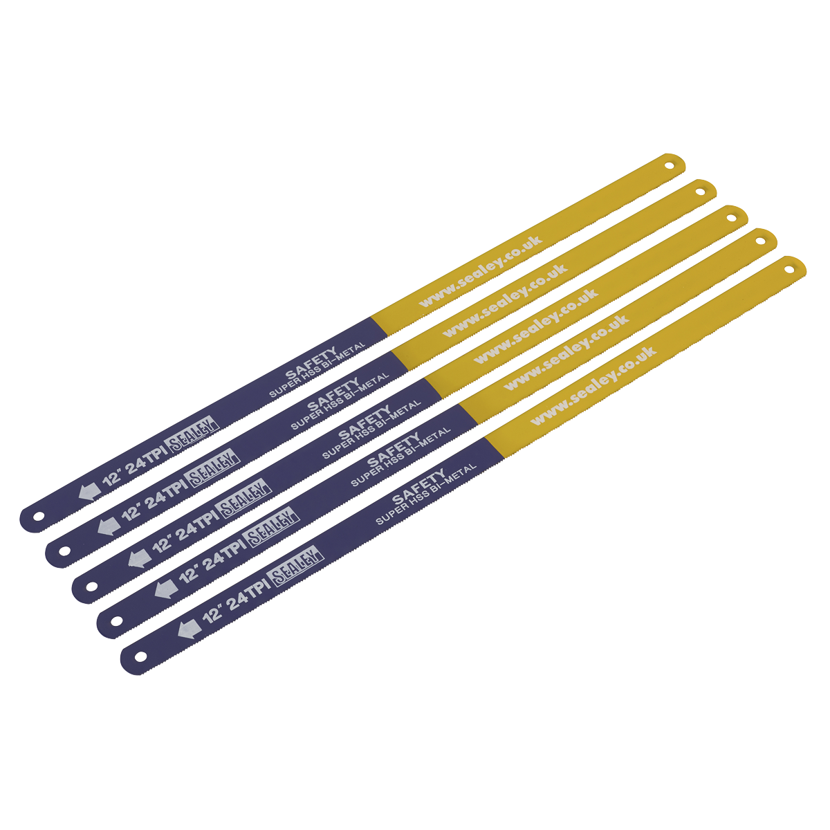 Sealey HSB0524 HSS Bi-Metal Hacksaw Blade 24tpi 300mm - Pack of 5