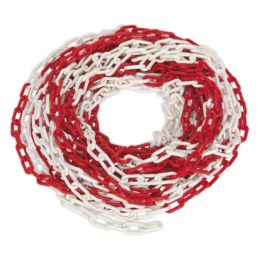 Sealey HSC25M Plastic Chain 25m x 6mm - Red/White