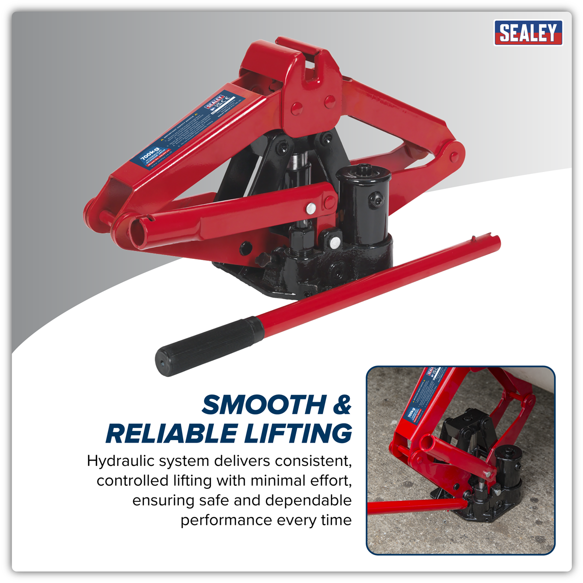 Sealey HSJ07 Hydraulic Scissor Jack 700kg Capacity
