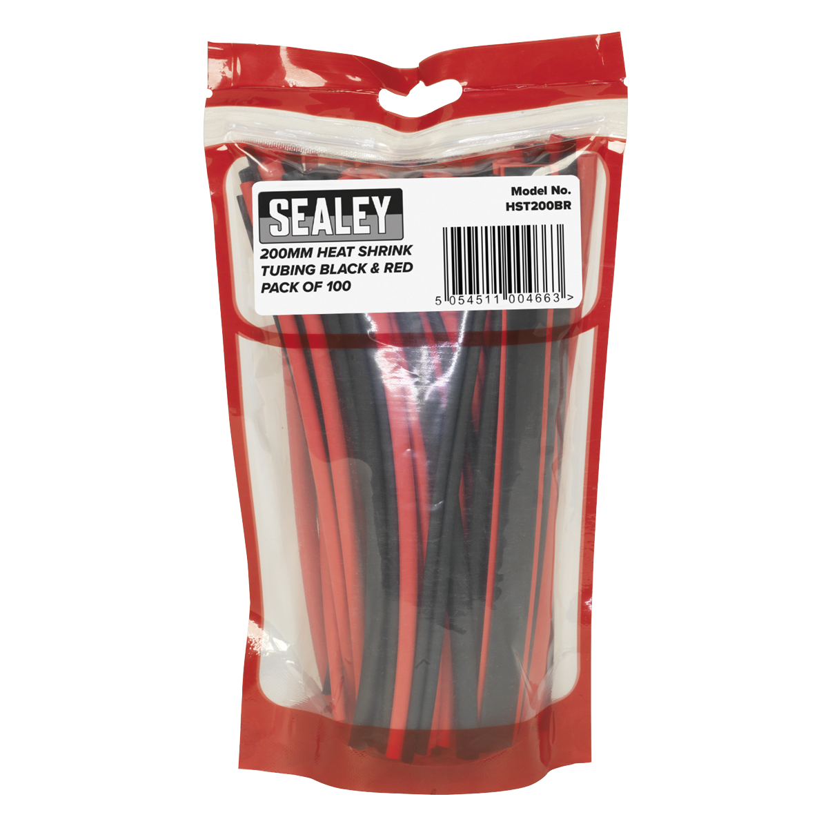Sealey HST200BR Heat Shrink Tubing 200mm 100pc - Black & Red