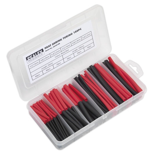 Sealey HST501BR Heat Shrink Tubing Assortment 50 & 100mm 180pc - Black & Red