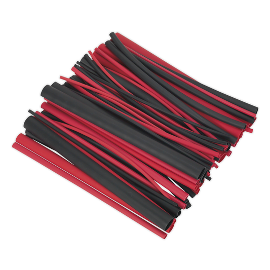 Sealey HSTAL72BR Adhesive Lined Heat Shrink Tubing Assortment 200mm 72pc - Black & Red