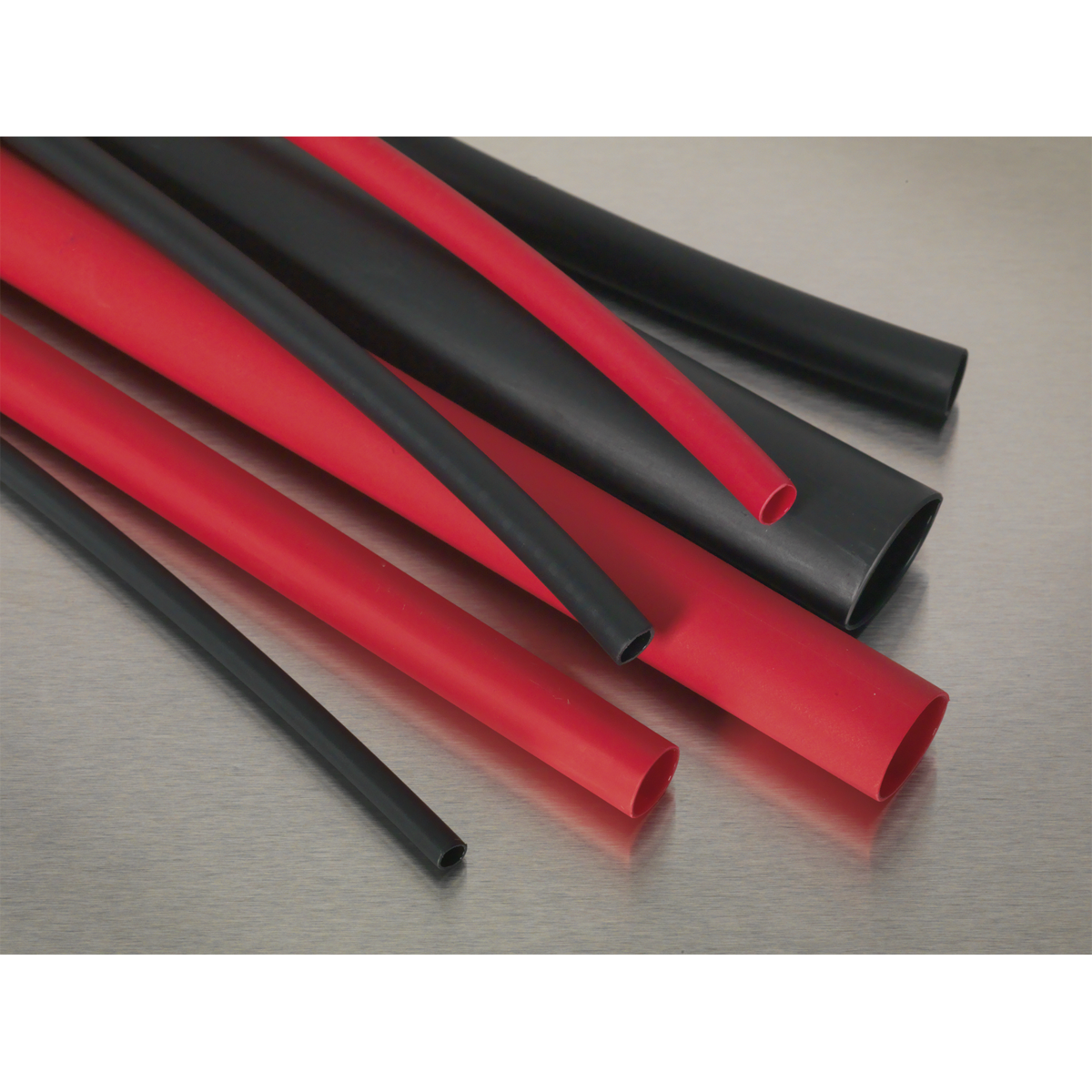 Sealey HSTAL72BR Adhesive Lined Heat Shrink Tubing Assortment 200mm 72pc - Black & Red