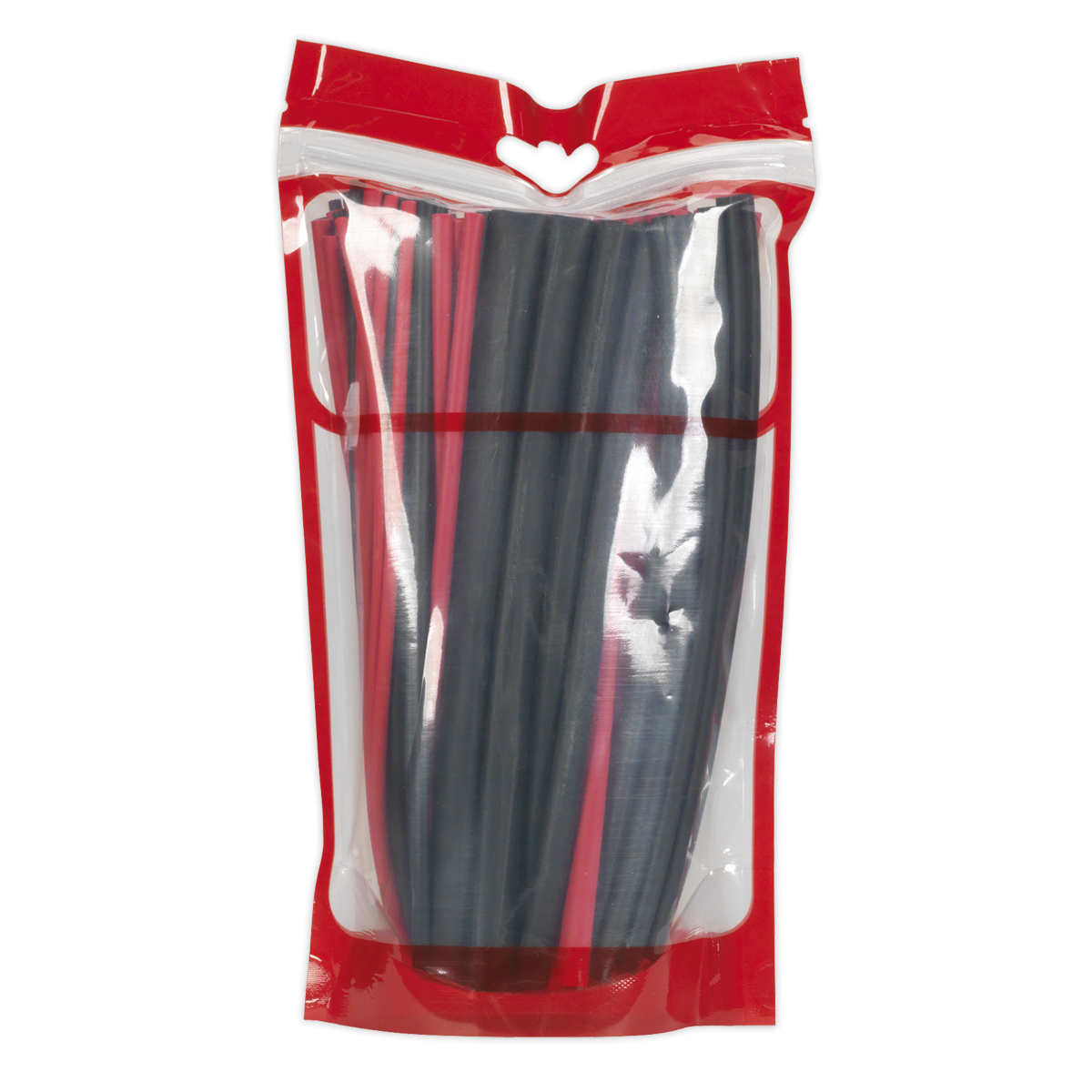 Sealey HSTAL72BR Adhesive Lined Heat Shrink Tubing Assortment 200mm 72pc - Black & Red