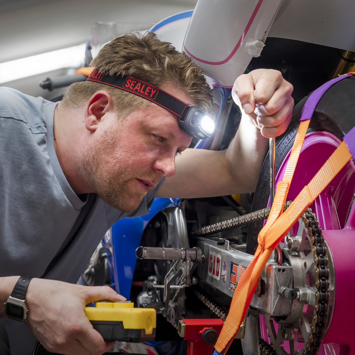 Sealey HT08R Rechargeable Head Torch with Auto-Sensor 8W COB LED