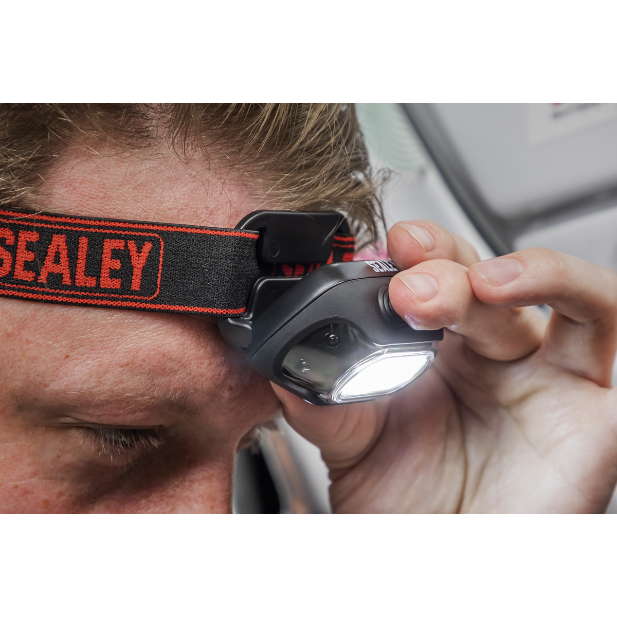 Sealey HT08R Rechargeable Head Torch with Auto-Sensor 8W COB LED
