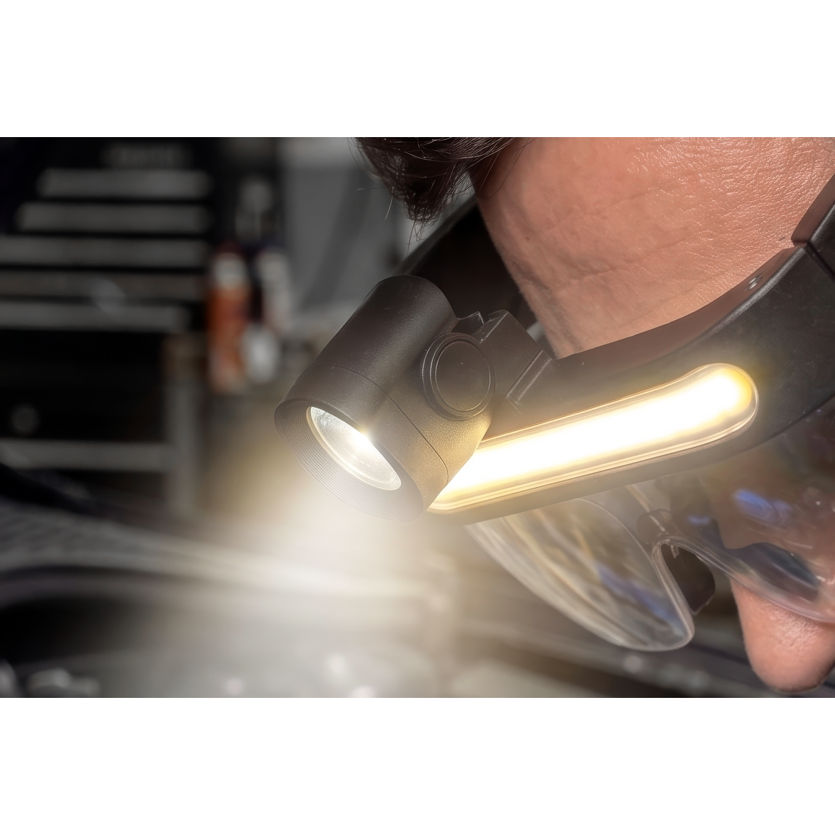 Sealey HT112R Rechargeable LED Head Torch Removable PC Lens 9W COB & 5W LED