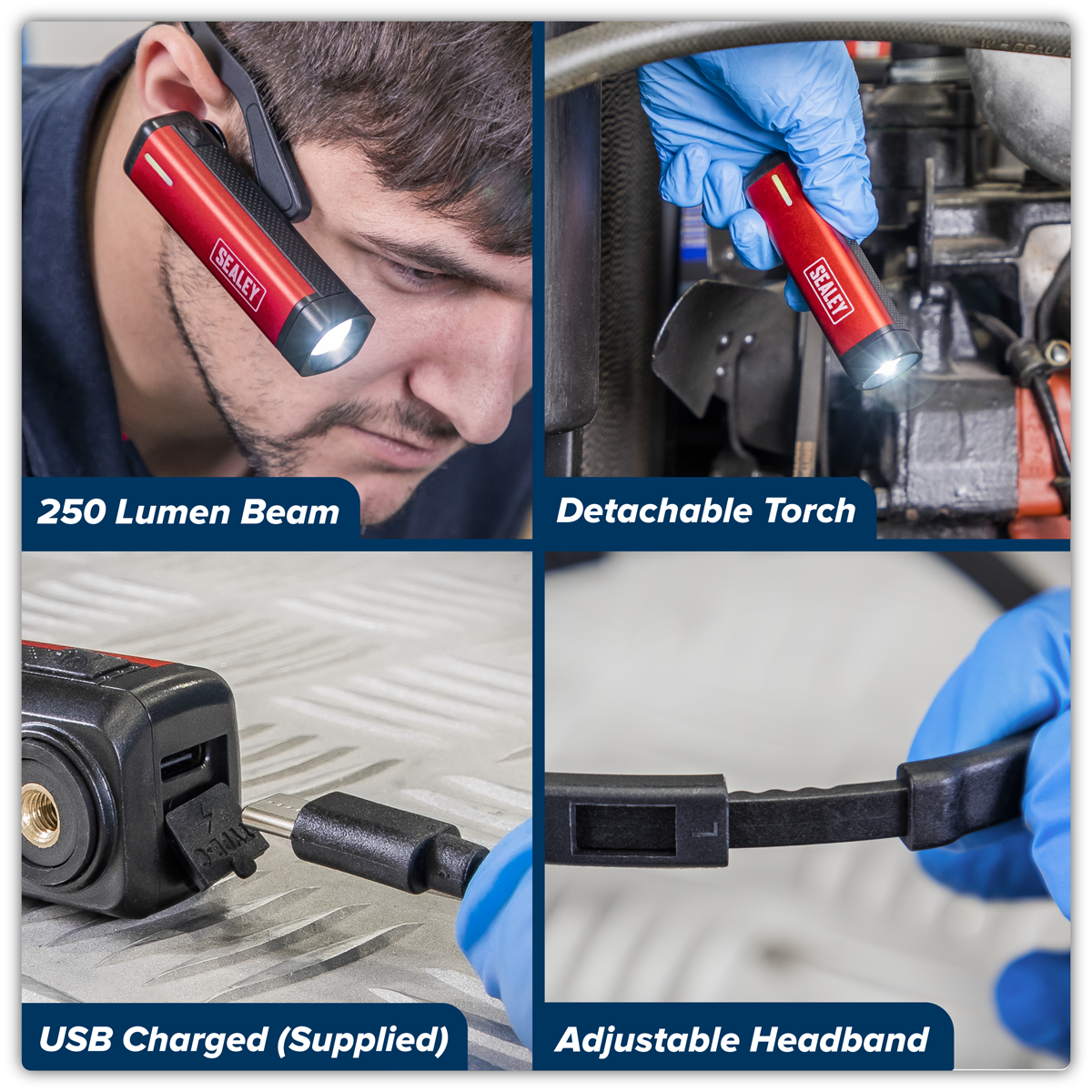 Sealey HT301R Rechargeable Head Torch 2.5W SMD LED