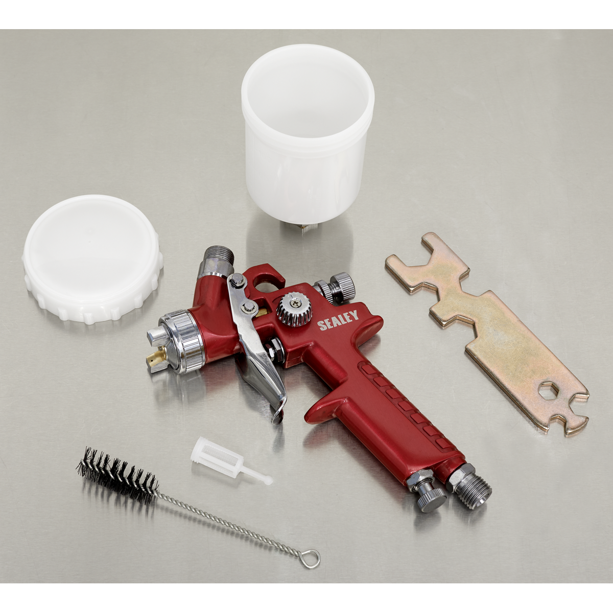 Sealey HVLP731 Workshop Series HVLP Gravity Feed Touch-Up Spray Gun 0.8mm Set-Up