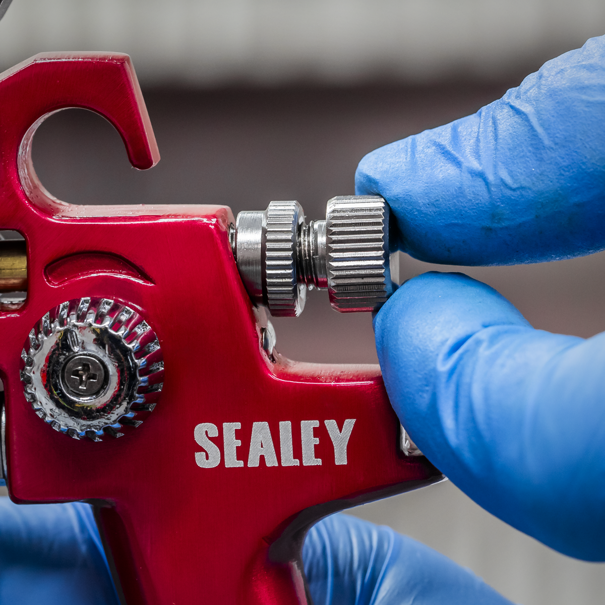 Sealey HVLP731 Workshop Series HVLP Gravity Feed Touch-Up Spray Gun 0.8mm Set-Up