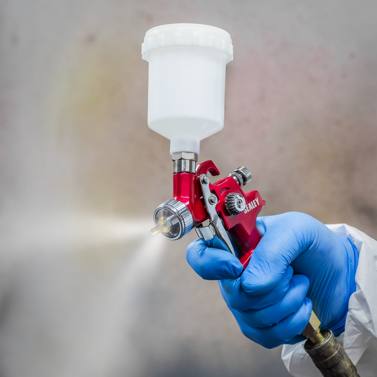 Sealey HVLP731 Workshop Series HVLP Gravity Feed Touch-Up Spray Gun 0.8mm Set-Up