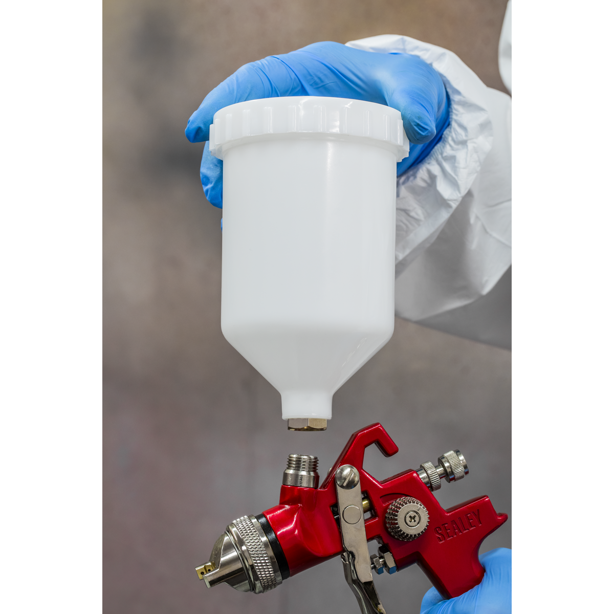 Sealey HVLP741 Workshop Series HVLP Gravity Feed Spray Gun 1.3mm Set-Up