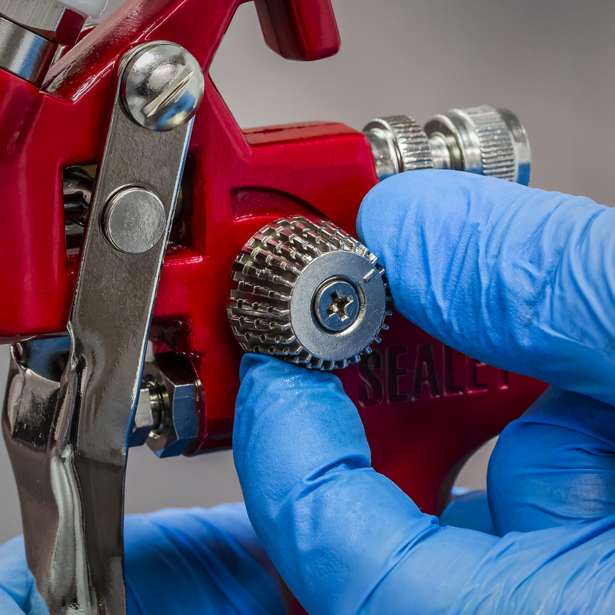 Sealey HVLP741 Workshop Series HVLP Gravity Feed Spray Gun 1.3mm Set-Up