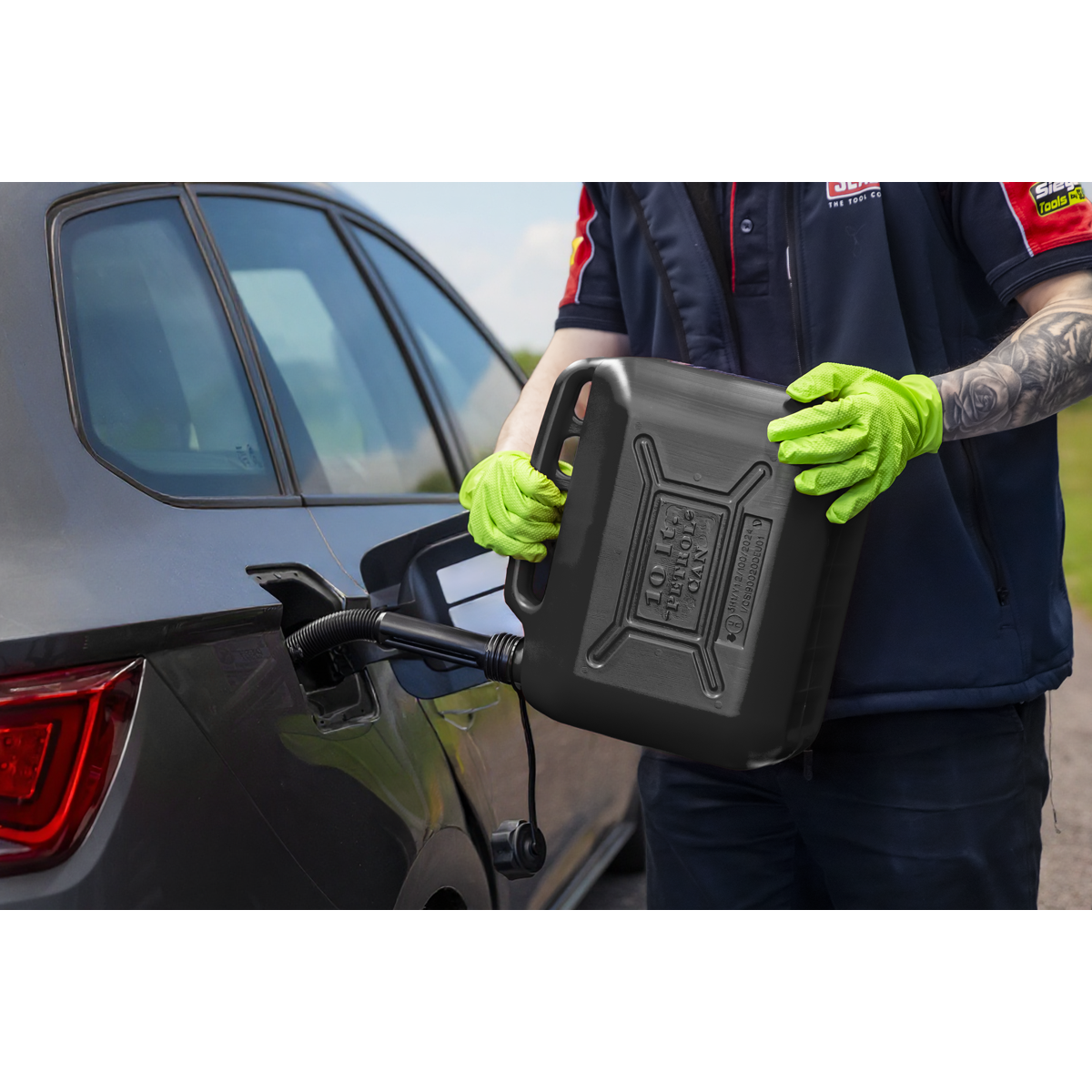 Sealey JC10PB Fuel Can 10L - Black