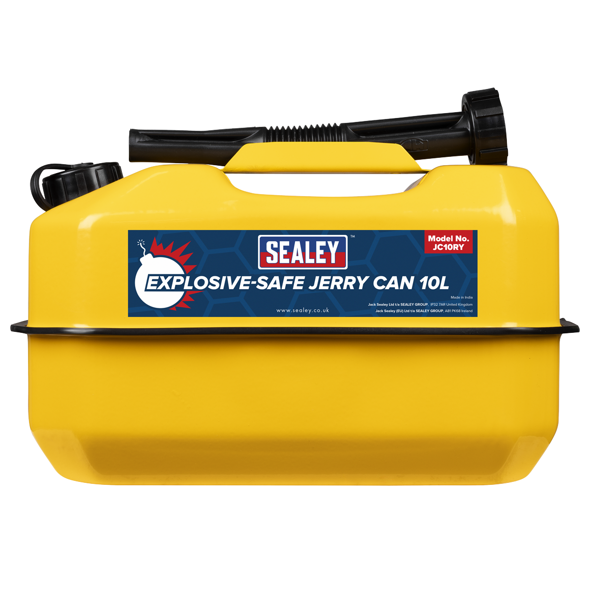 Sealey JC10RY Explosive-Safe Jerry Can 10L - Yellow