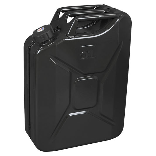 Sealey JC20SCB Screw Cap Metal Jerry Can 20L - Black