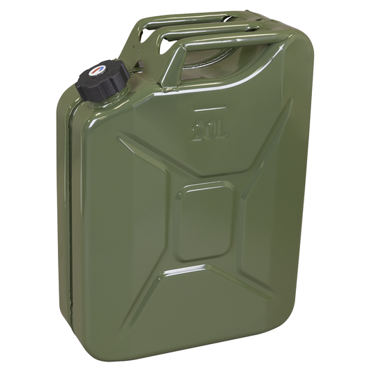 Sealey JC20SCG Screw Cap Metal Jerry Can 20L - Green