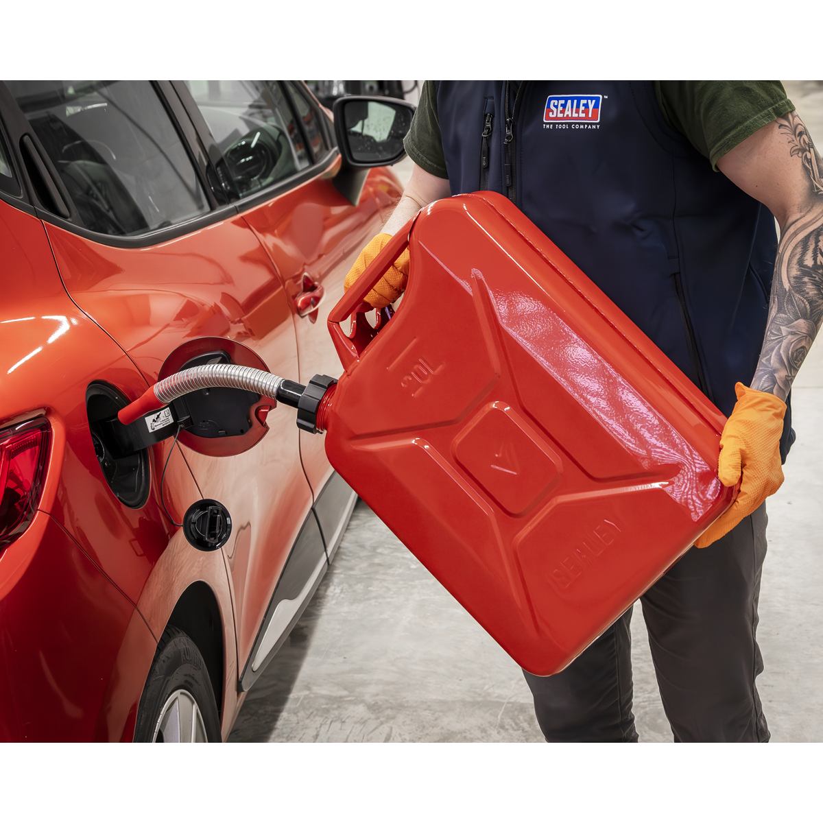 Sealey JC20SCR Screw Cap Metal Jerry Can 20L - Red