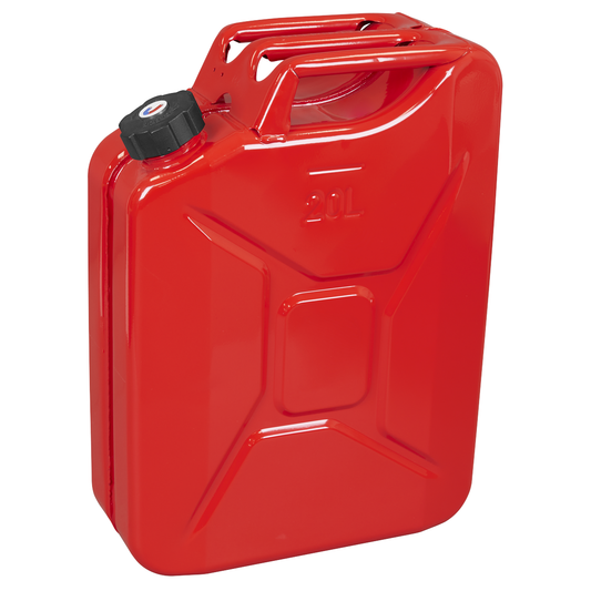 Sealey JC20SCR Screw Cap Metal Jerry Can 20L - Red