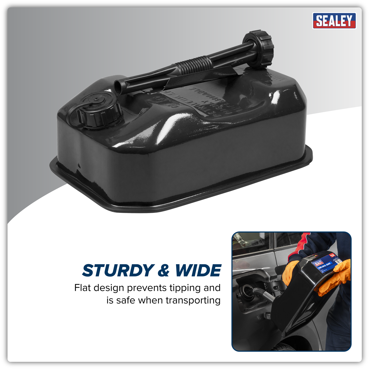 Sealey JC5RB Jerry Can 5L - Black