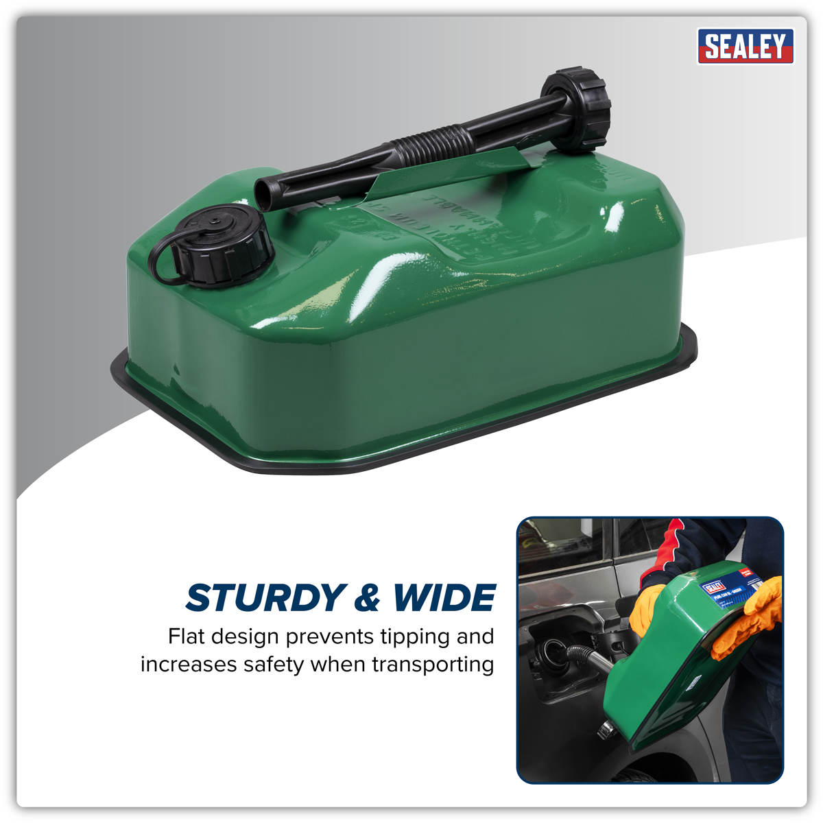 Sealey JC5RG Jerry Can 5L - Green