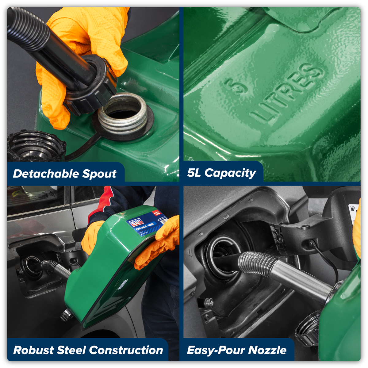 Sealey JC5RG Jerry Can 5L - Green