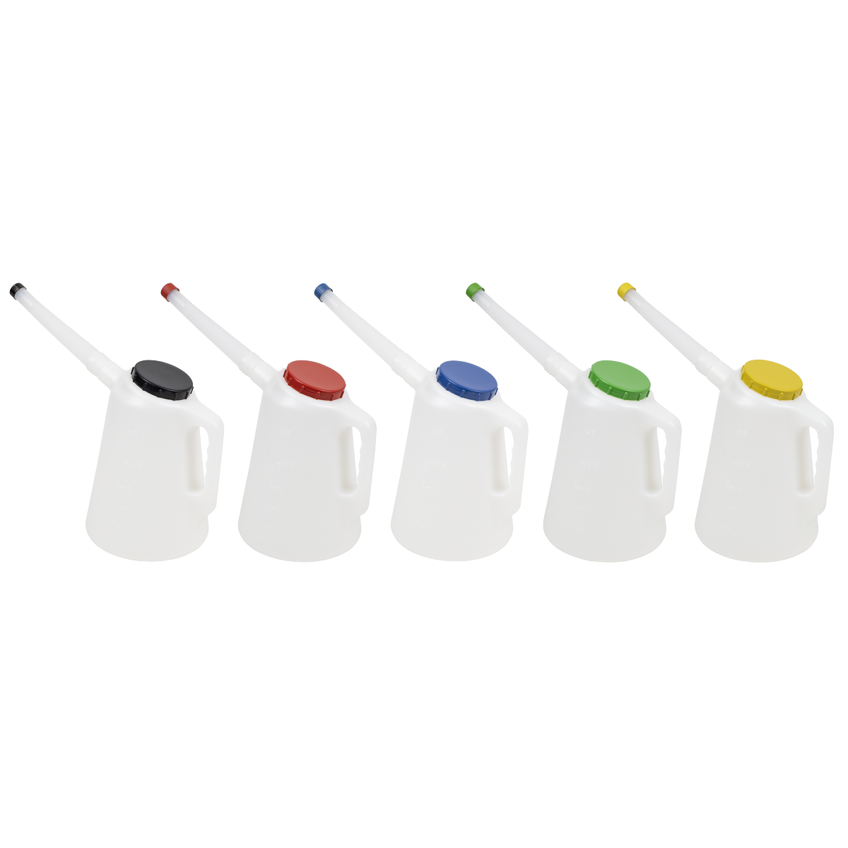 Sealey JDL3SET Oil Containers with Lid & Flexible Spout 3L - Set of 5