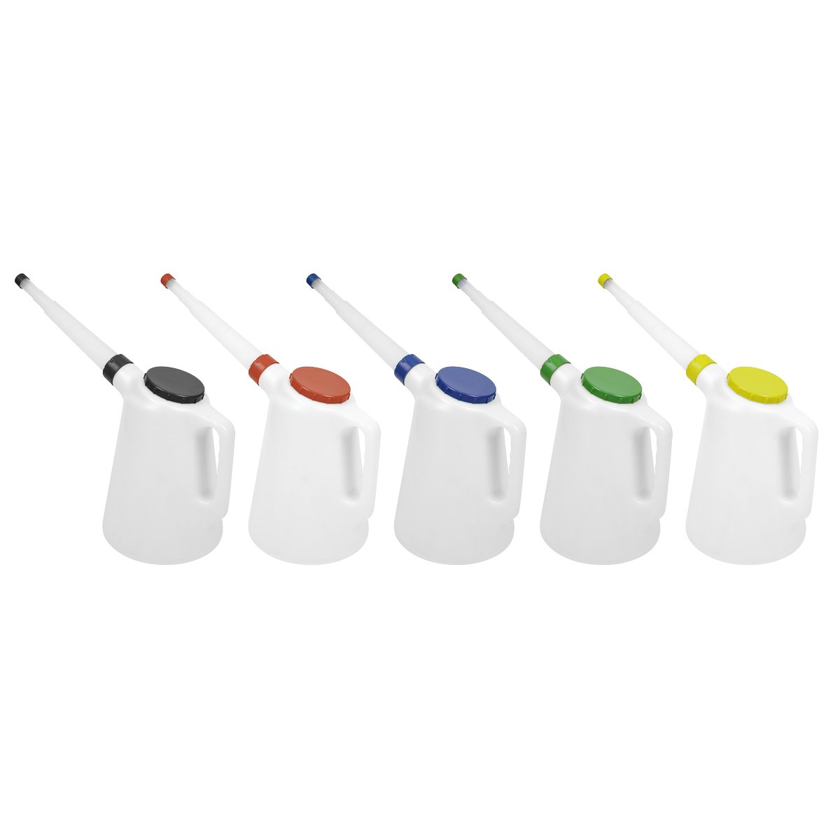 Sealey JDL5SET Oil Containers with Lid & Flexible Spout 5L - Set of 5