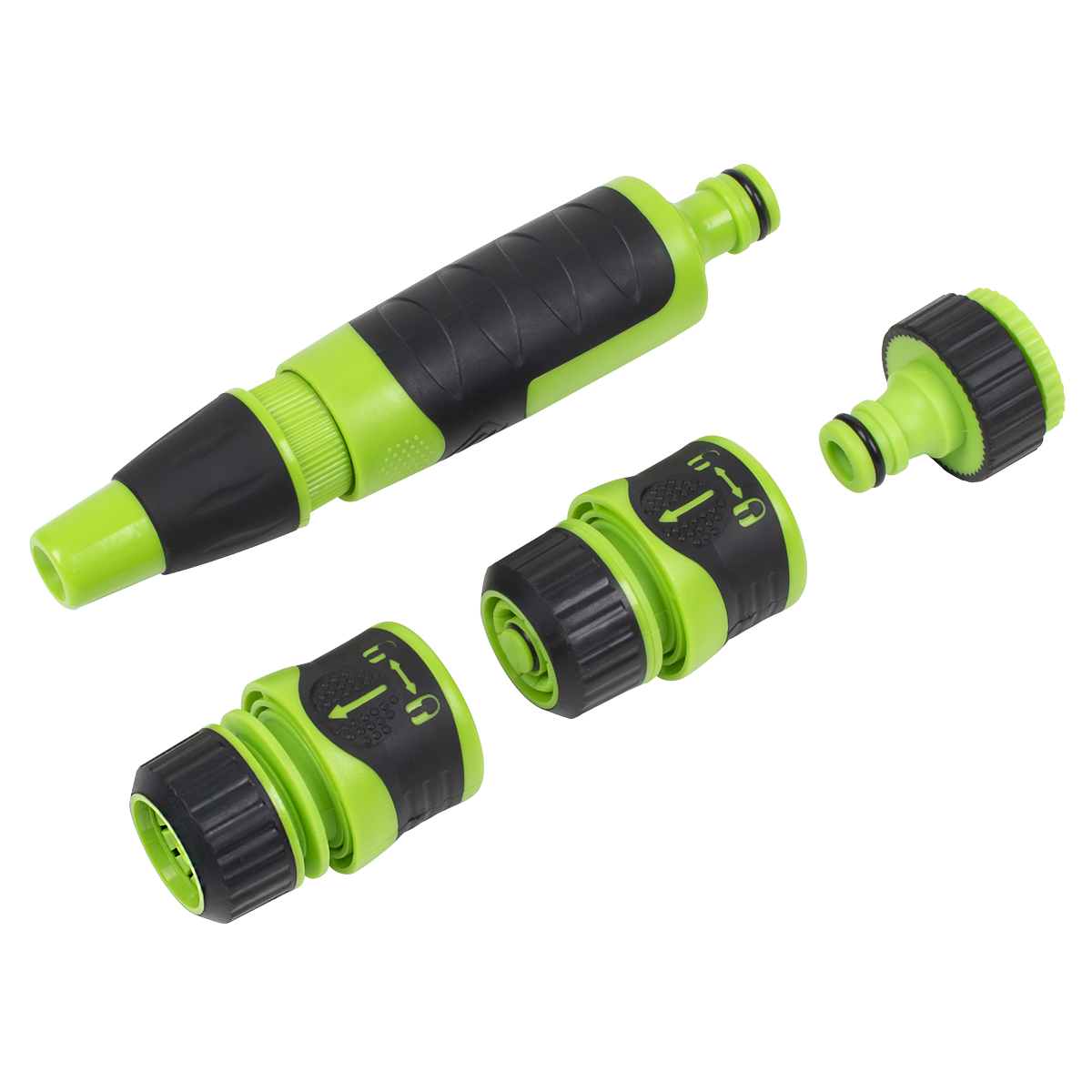 Sealey JS9611 Deluxe Soft-Touch Hose Nozzle & Connector Set 4pc