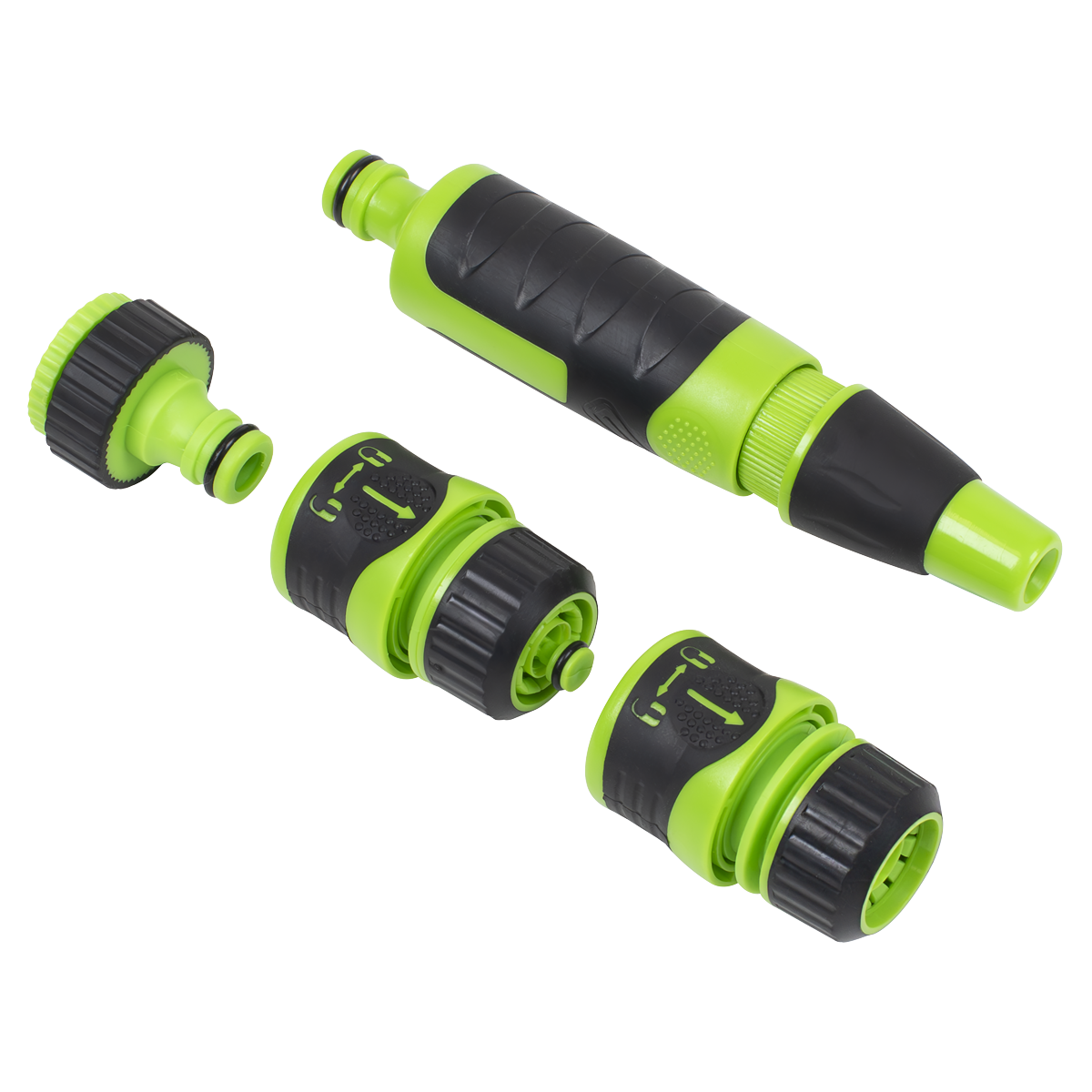 Sealey JS9611 Deluxe Soft-Touch Hose Nozzle & Connector Set 4pc