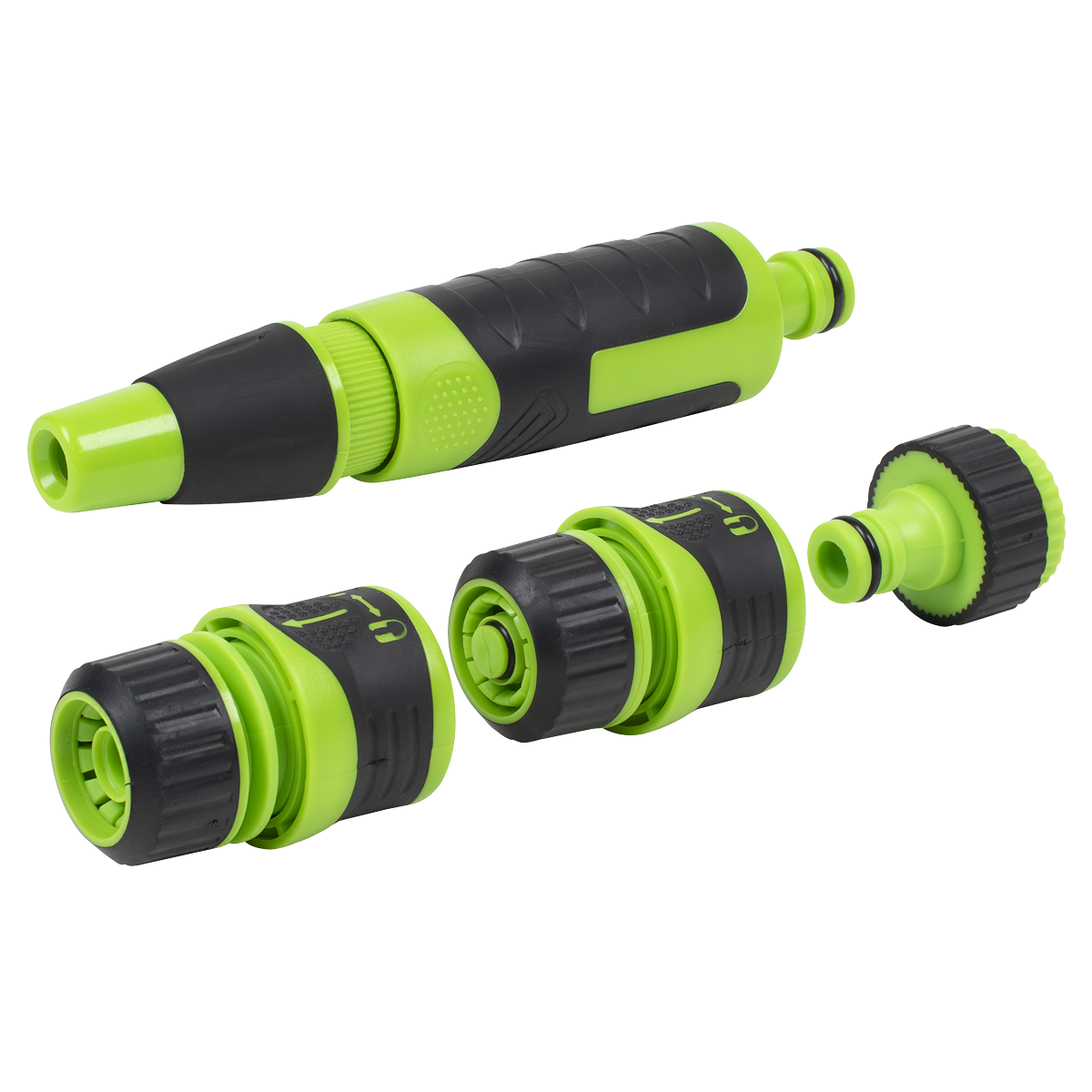 Sealey JS9611 Deluxe Soft-Touch Hose Nozzle & Connector Set 4pc