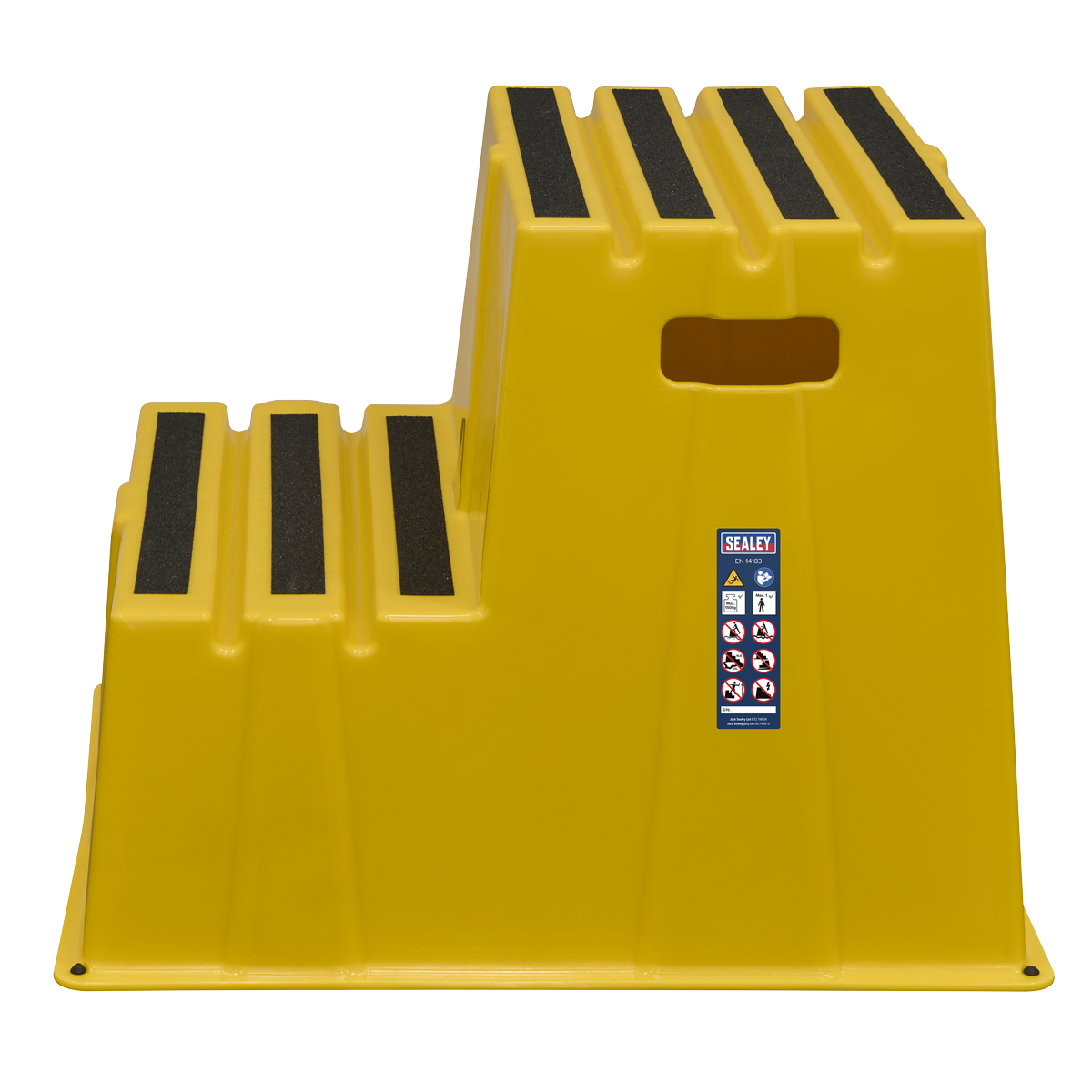 Sealey KS6 Heavy-Duty 2-Step Safety Steps with Anti-Slip Treads 150kg Capacity, Yellow - EN 14183