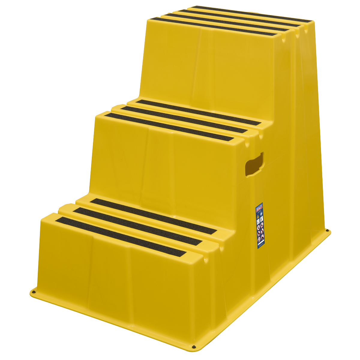 Sealey KS7 Heavy-Duty 3-Step Safety Steps with Anti-Slip Treads 150kg Capacity, Yellow - EN 14183