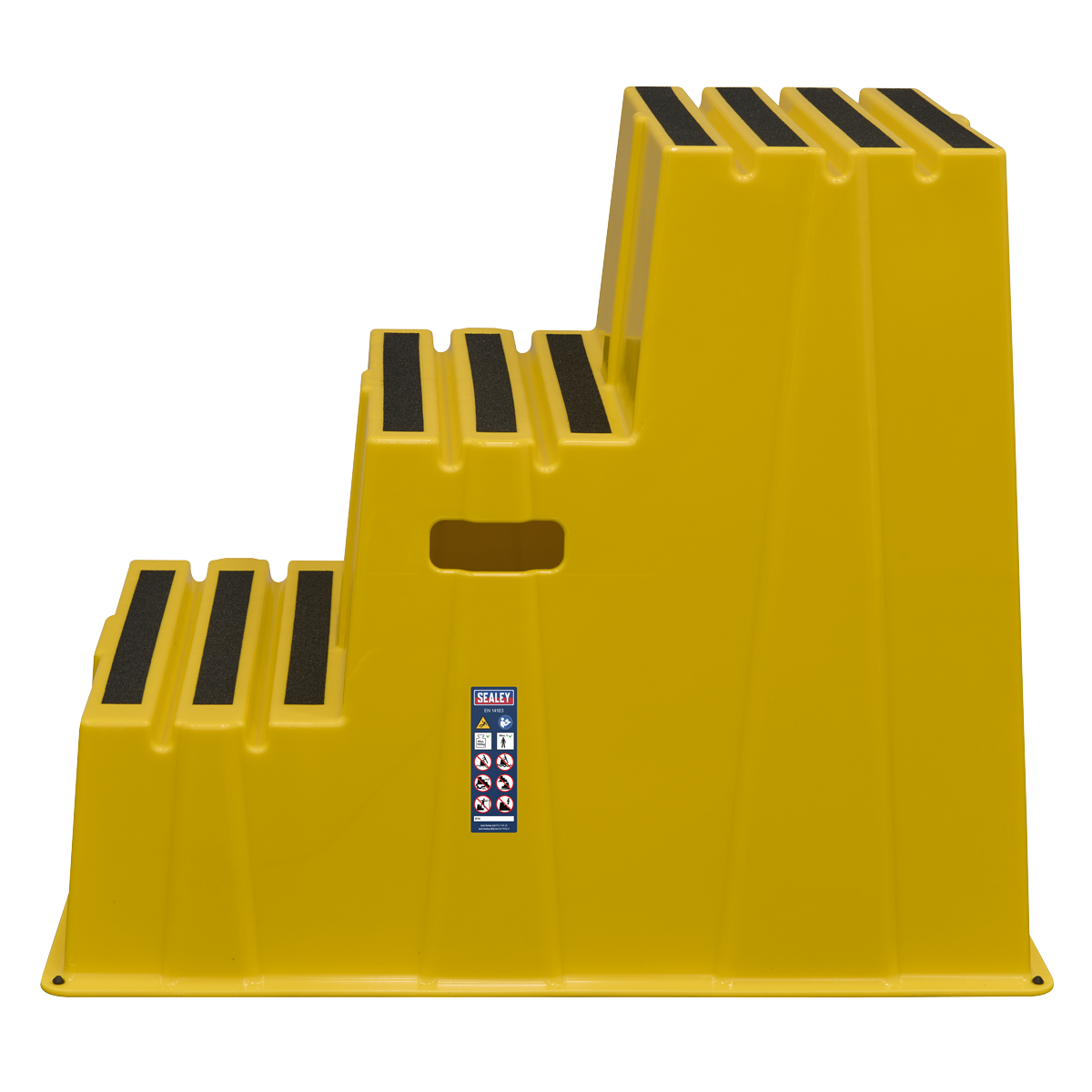 Sealey KS7 Heavy-Duty 3-Step Safety Steps with Anti-Slip Treads 150kg Capacity, Yellow - EN 14183