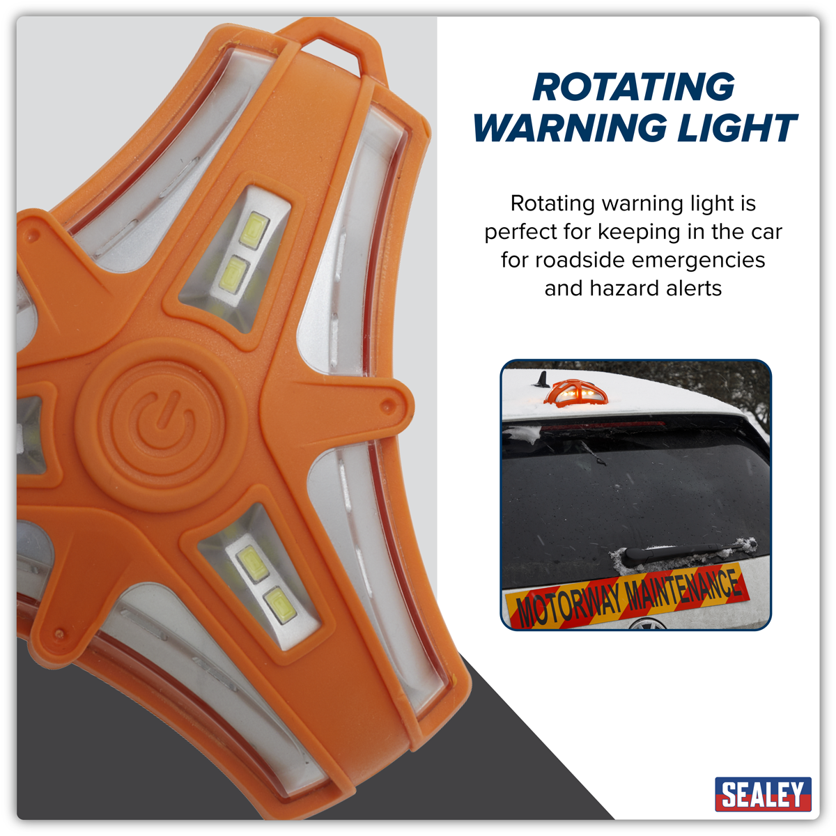 Sealey LED040 Rotating Warning Emergency Light 12 SMD & 6 SMD LED