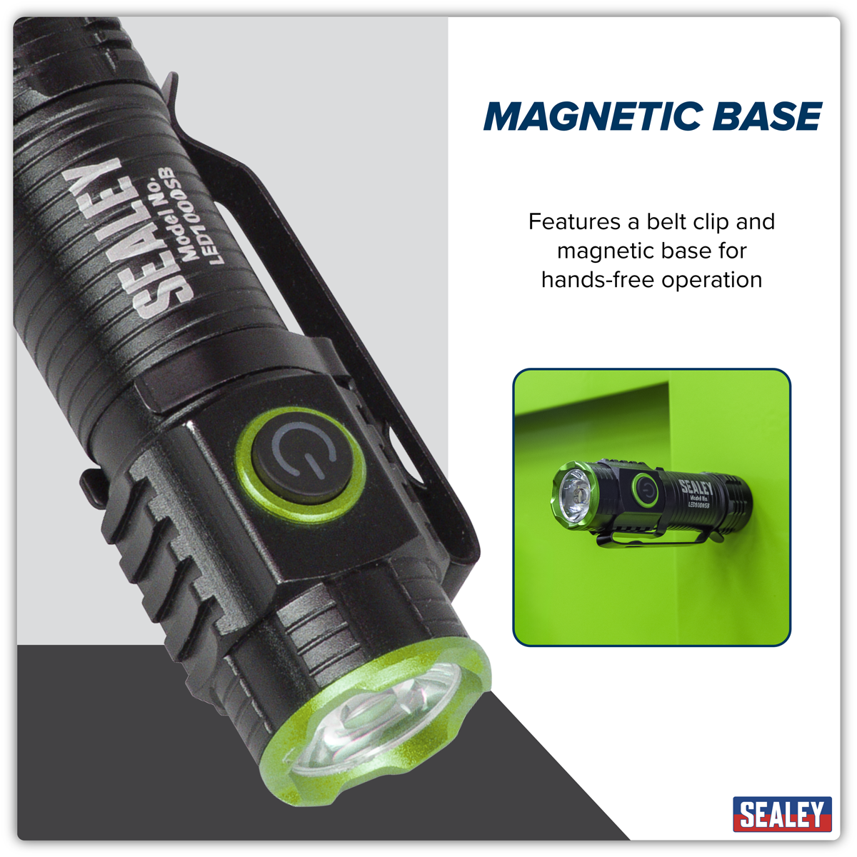 Sealey LED1000SB Rechargeable Super Beam Pocket Light 10W SMD LED