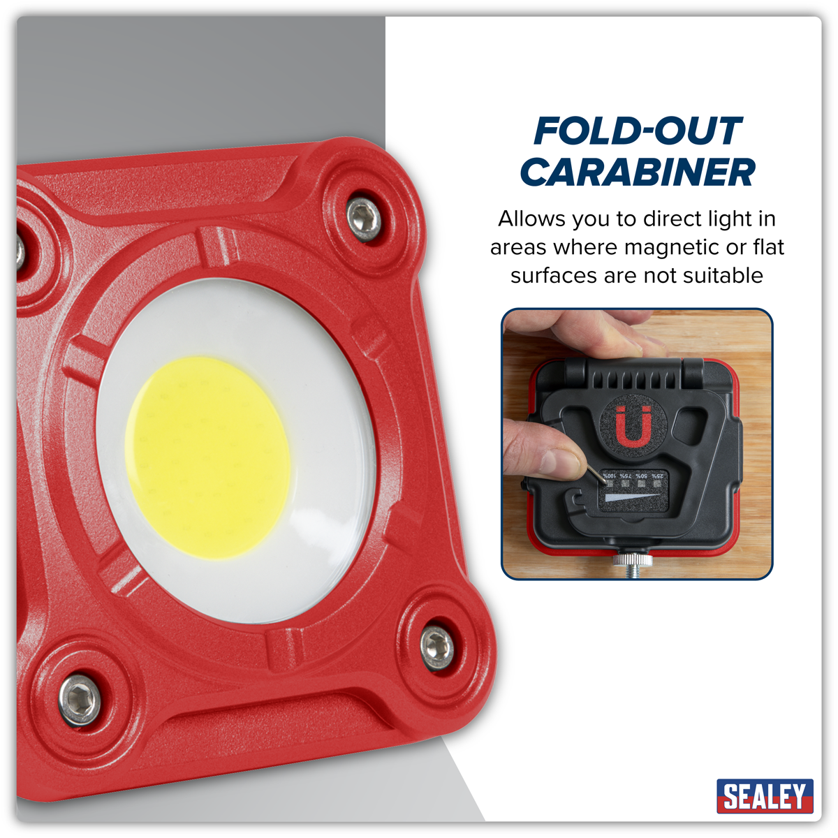 Sealey LED1000 Rechargeable Pocket Floodlight 10W COB LED