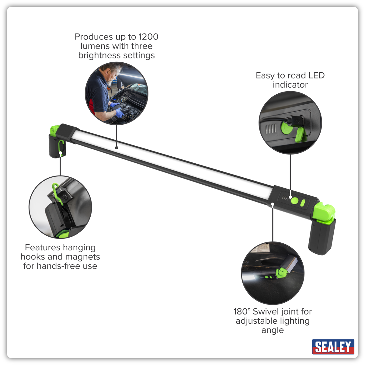 Sealey LED139 Under-Bonnet Rechargeable Light 13W SMD LED