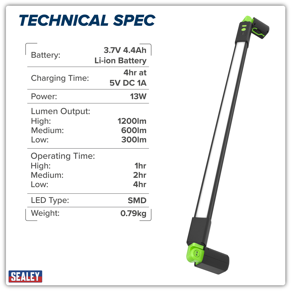 Sealey LED139 Under-Bonnet Rechargeable Light 13W SMD LED