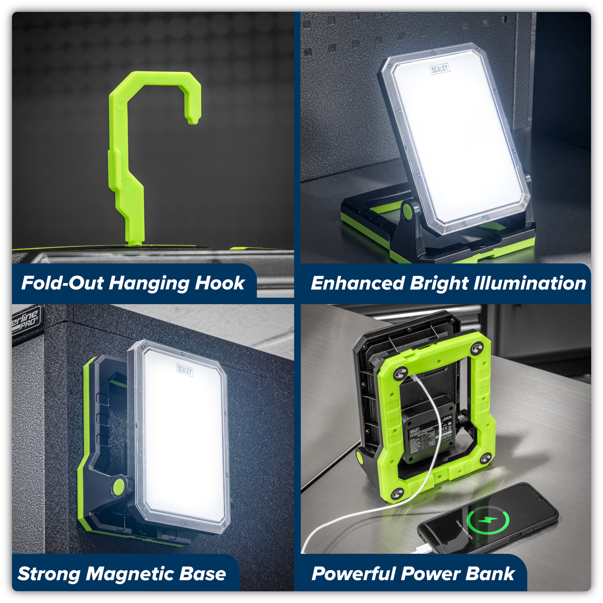 Sealey LED1800PB Rechargeable Portable Floodlight & Power Bank 20W SMD LED