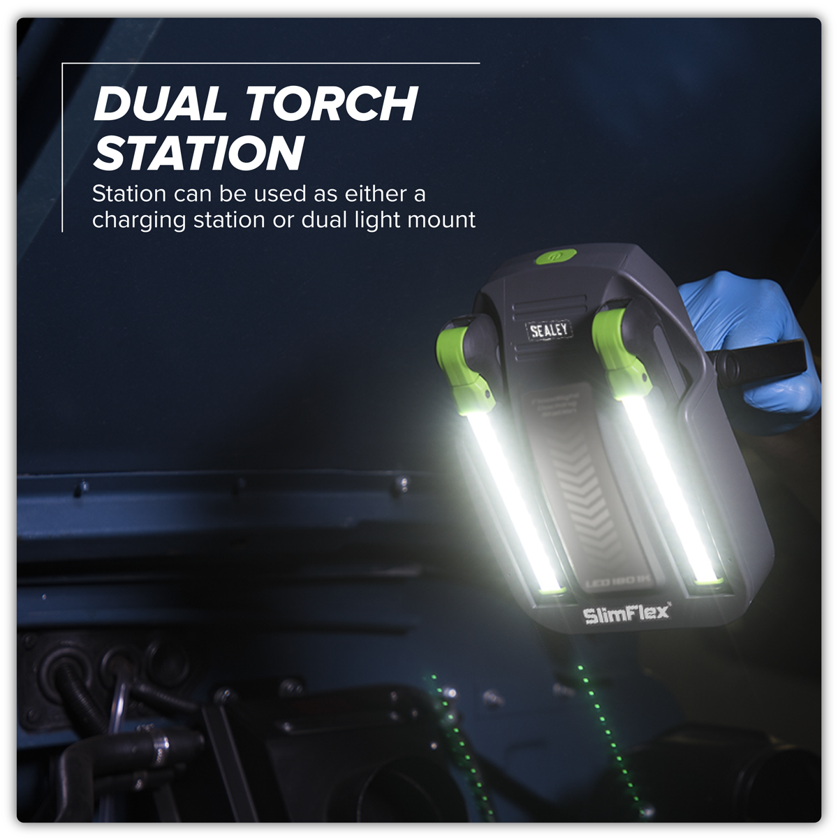 Sealey LED1801K Rechargeable Floodlight/Folding Inspection Light Docking Station Kit