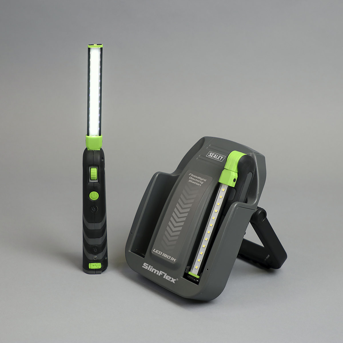 Sealey LED1801K Rechargeable Floodlight/Folding Inspection Light Docking Station Kit