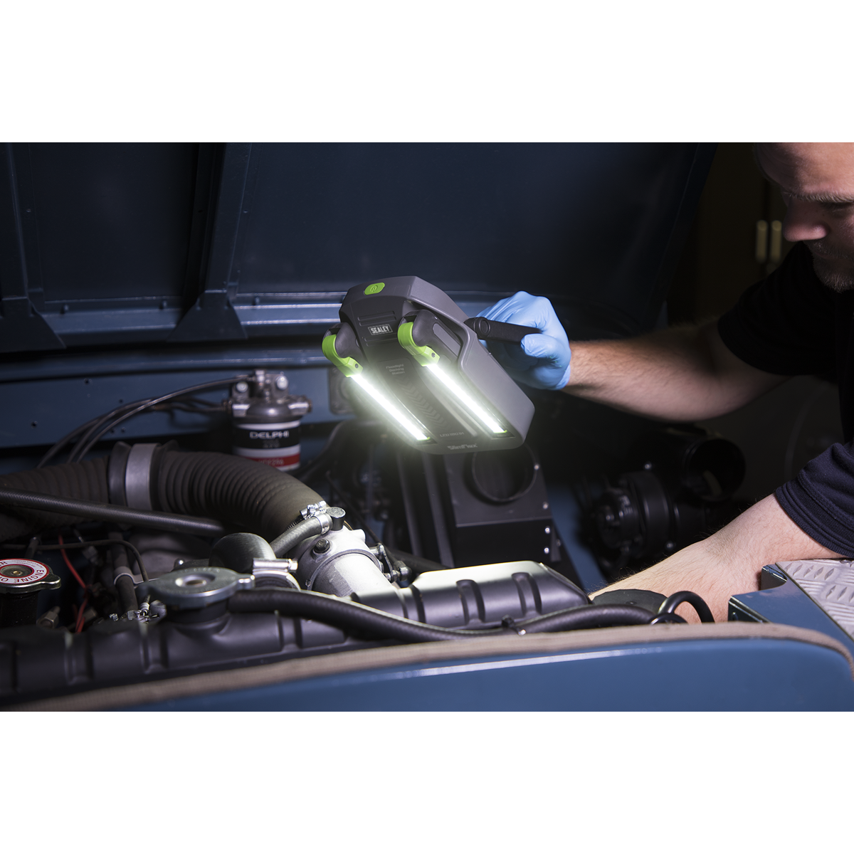 Sealey LED1801K Rechargeable Floodlight/Folding Inspection Light Docking Station Kit