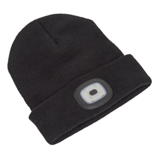 Sealey LED185 Rechargeable USB Beanie Hat 1W SMD LED